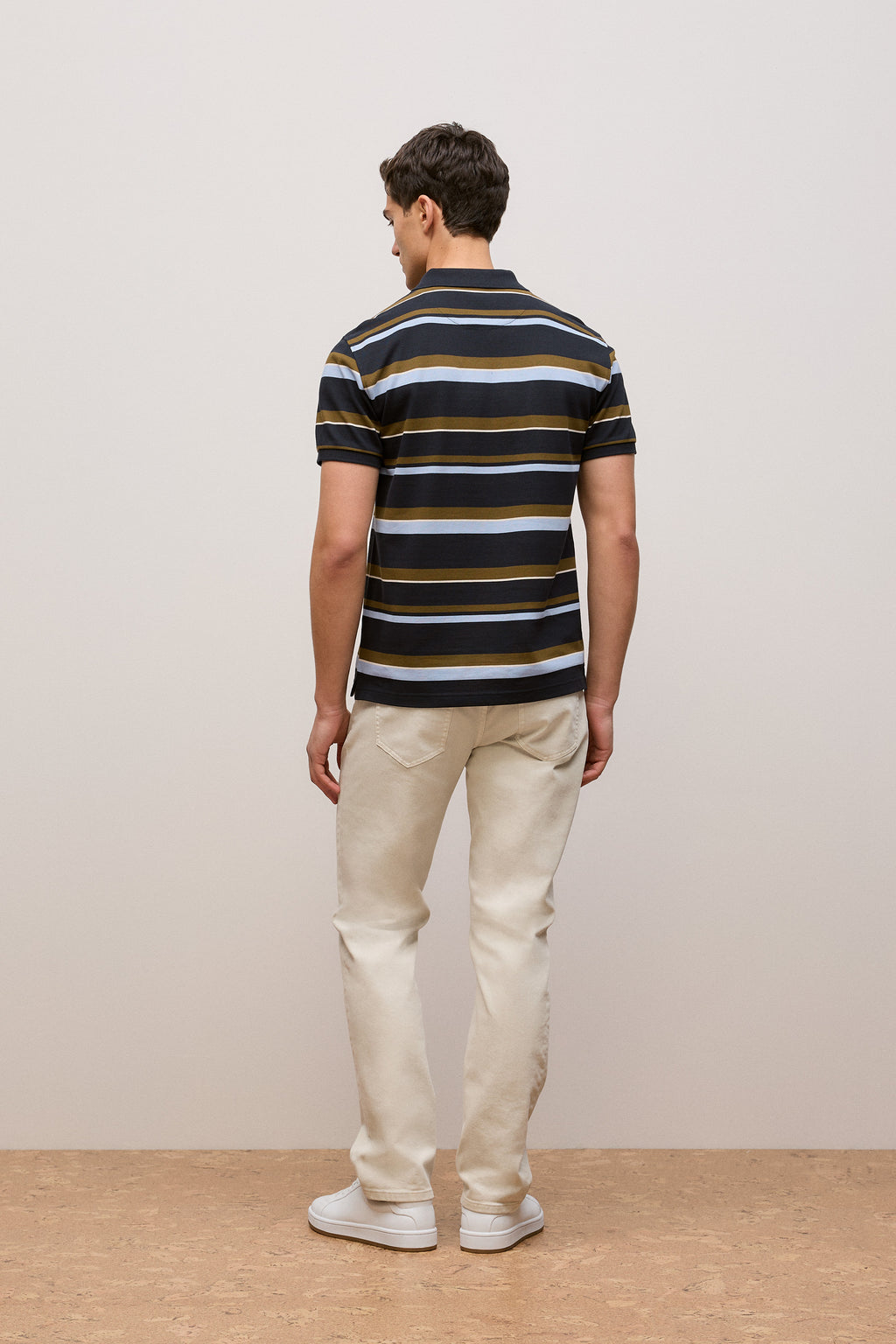 Colour Block Stripe Monogram Polo