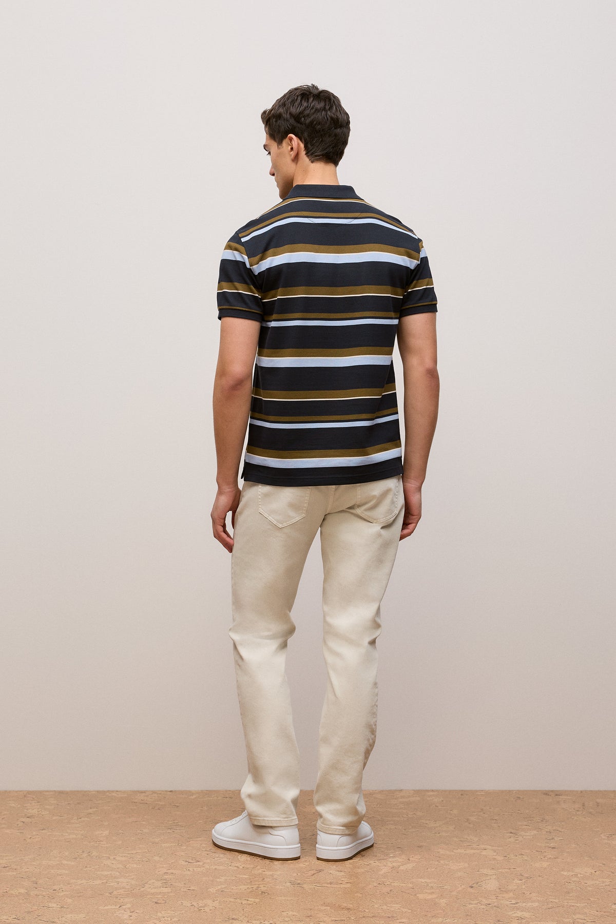 Colour Block Stripe Monogram Polo