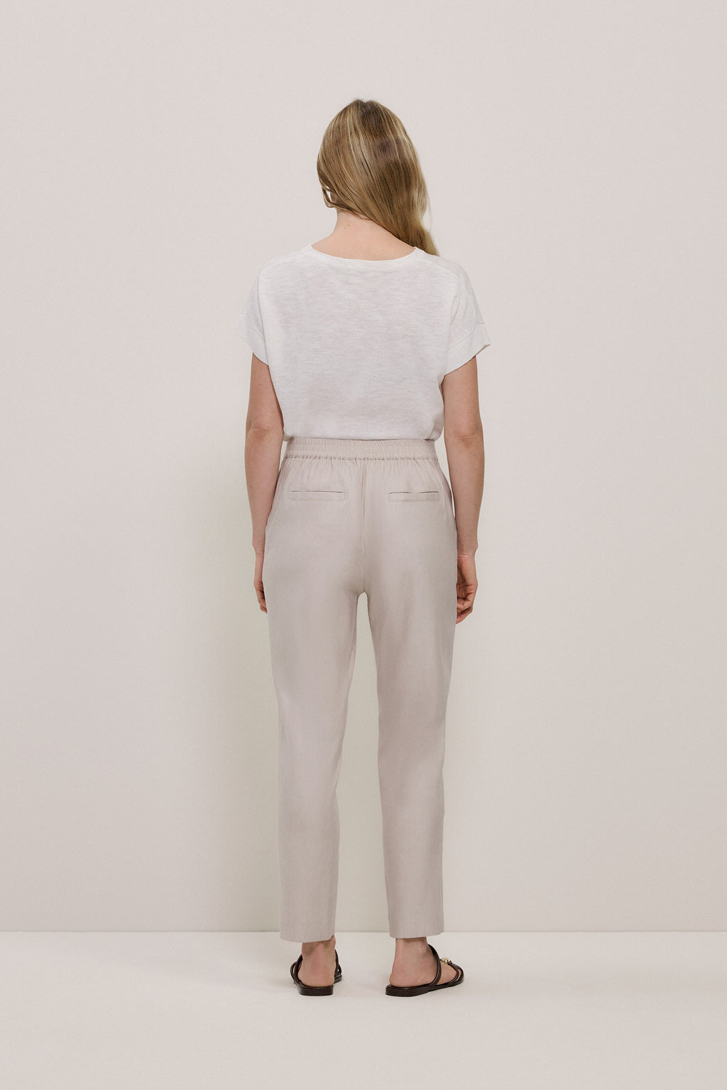 Stretch Linen Blend Pull On Pant