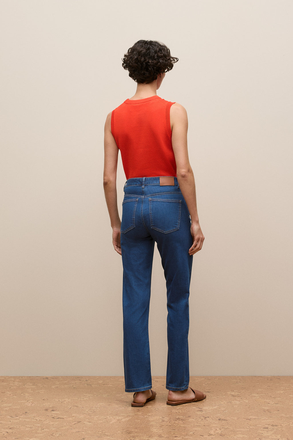 Mid Rise Straight Leg Jean