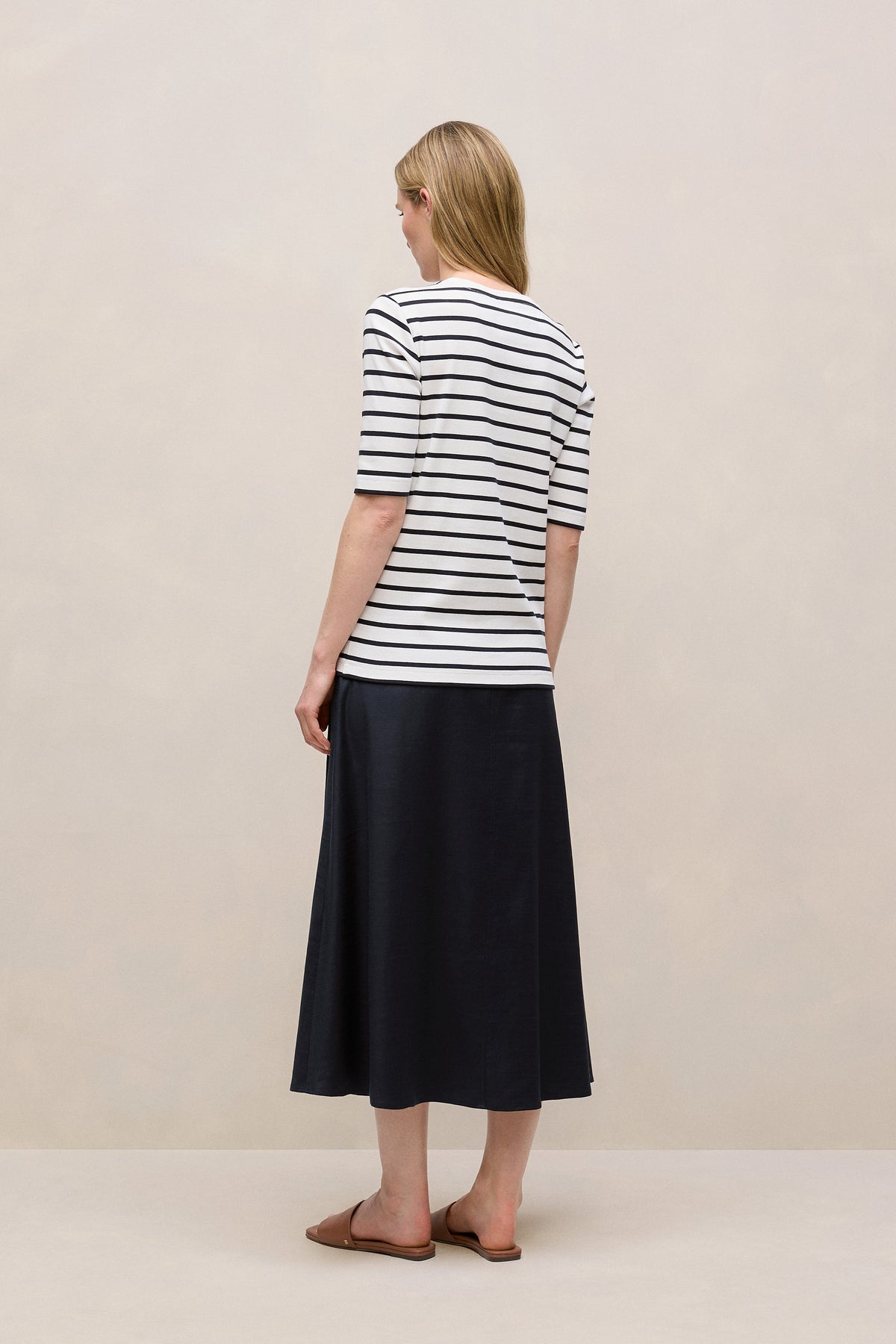 Yarn Dyed Stripe Half Sleeve T-Shirt
