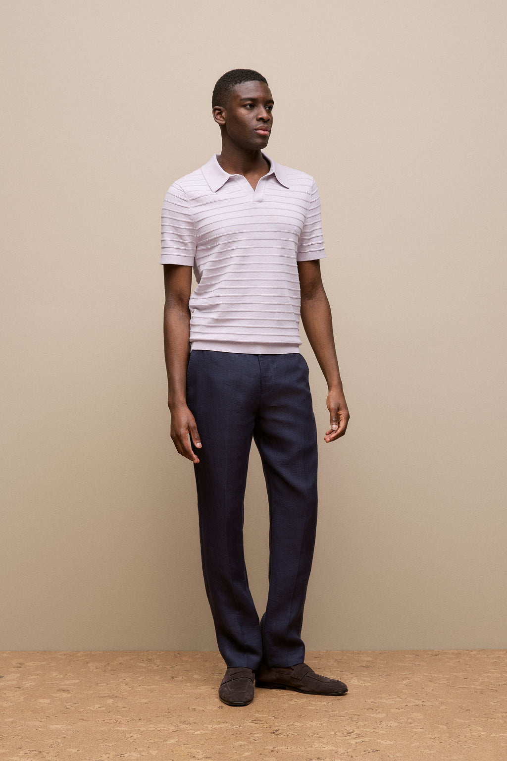 Cotton Silk Textured Polo