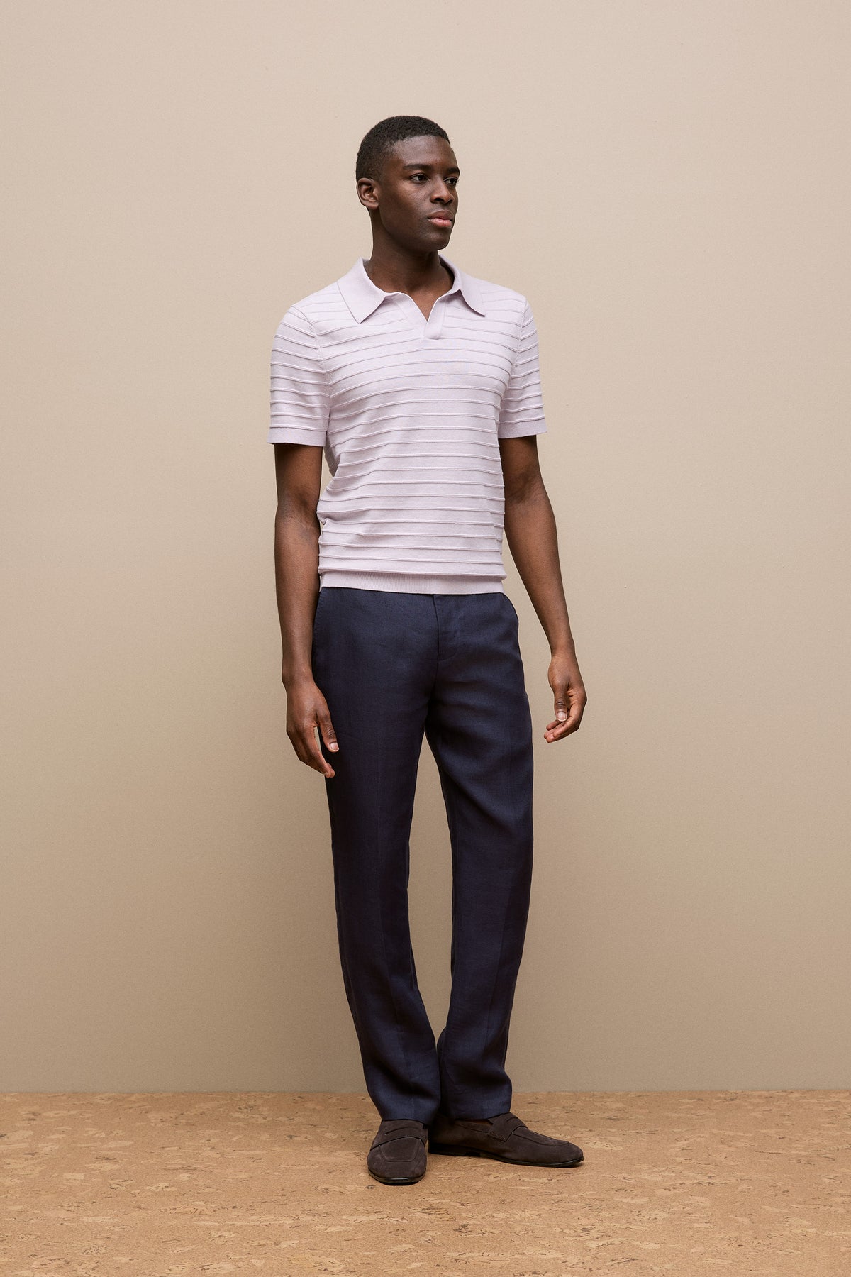 Cotton Silk Textured Polo