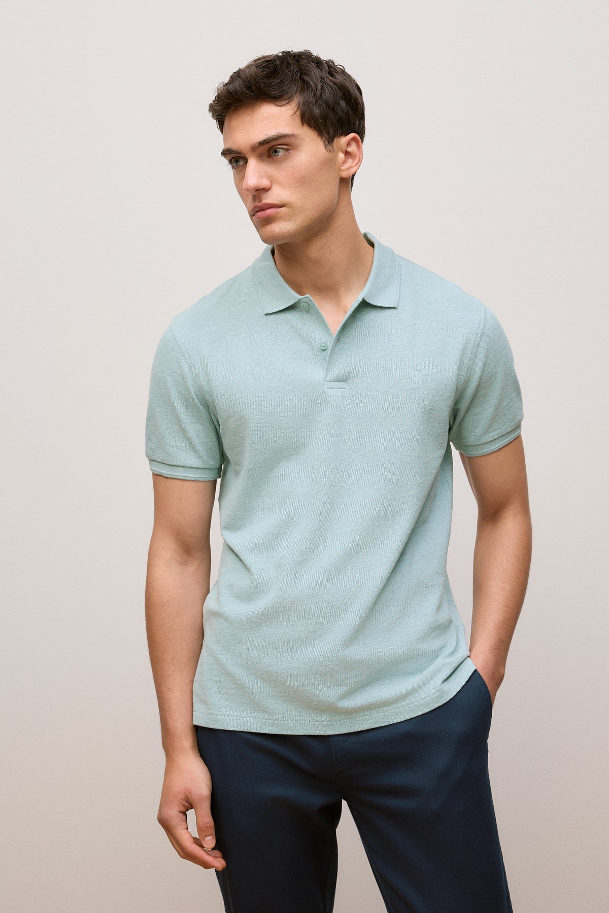 Pique Marle Monogram Polo