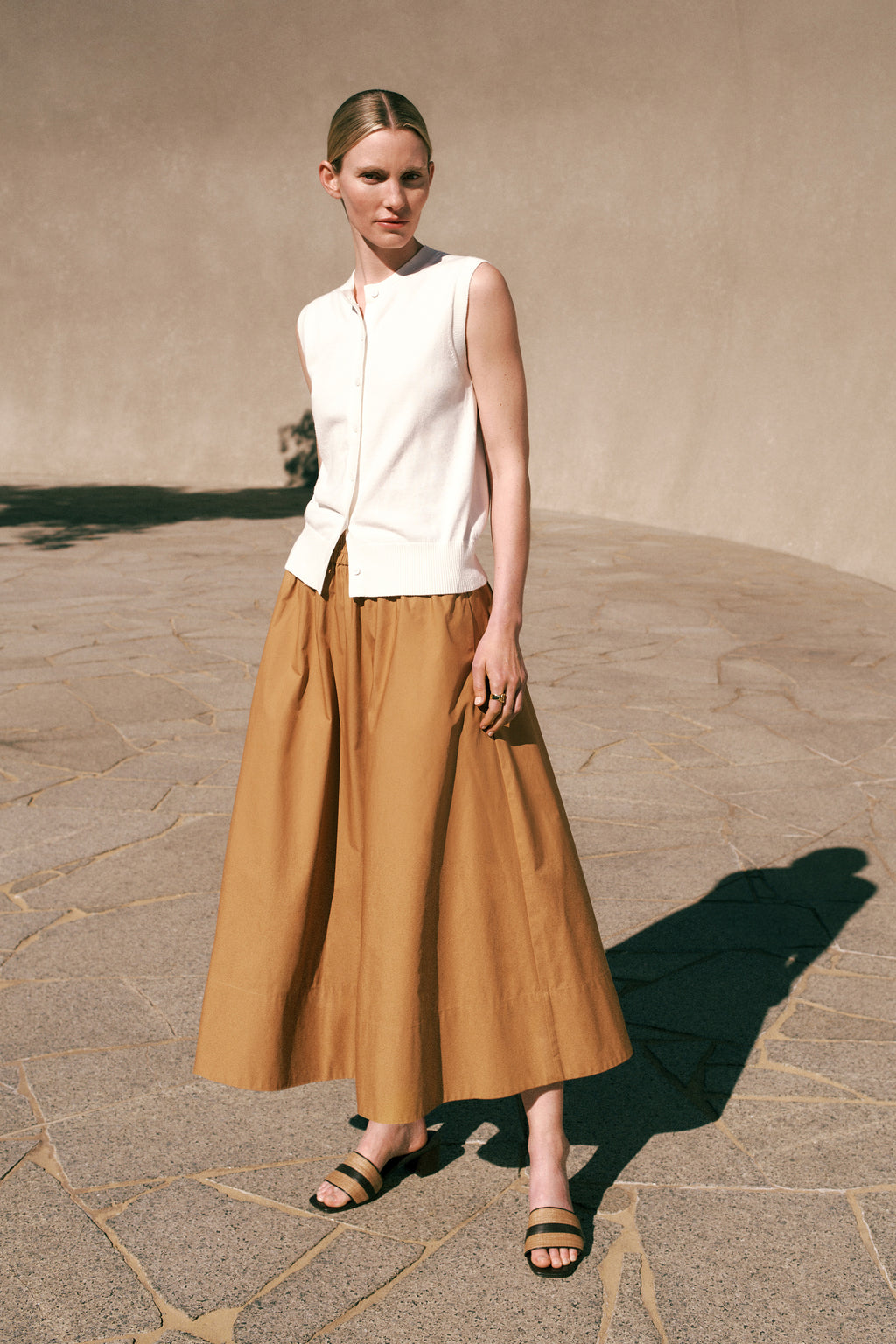 Cotton Poplin Pull On Skirt