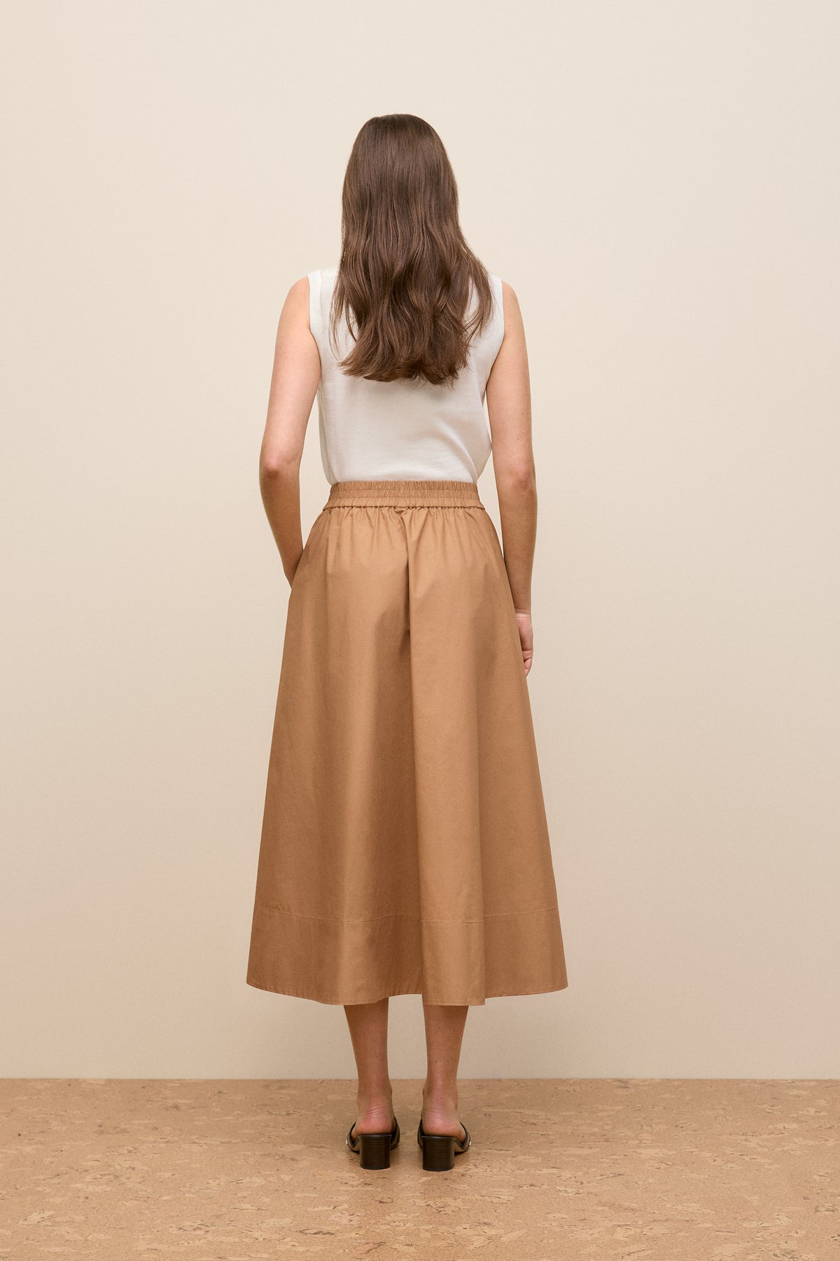 Cotton Poplin Pull On Skirt