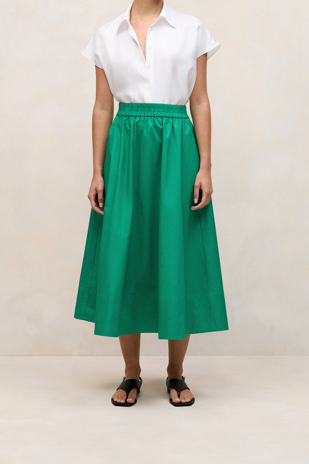 Cotton Poplin Pull On Skirt