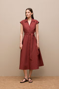 Poplin Cap Sleeve Shirt Dress