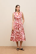 Peony Sateen Sleeveless Dress