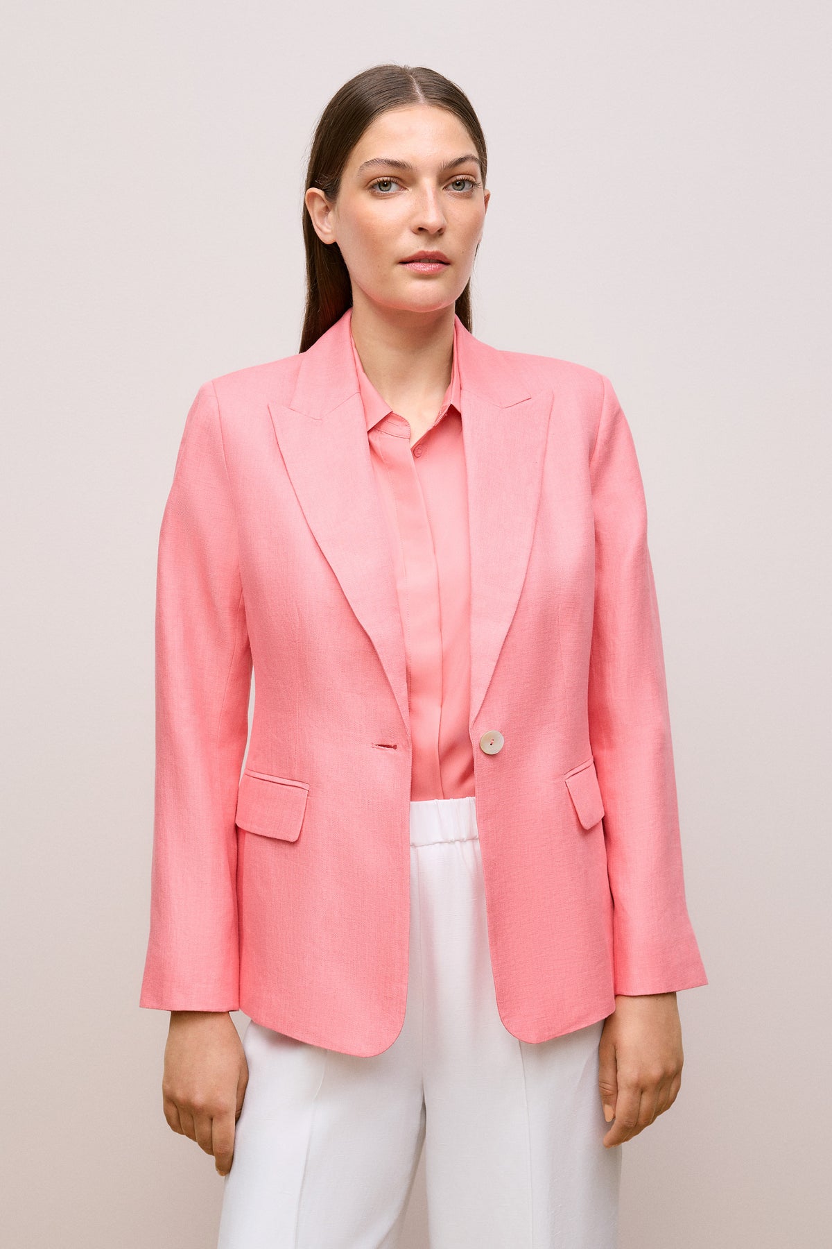 Linen Twill Single Breasted Blazer