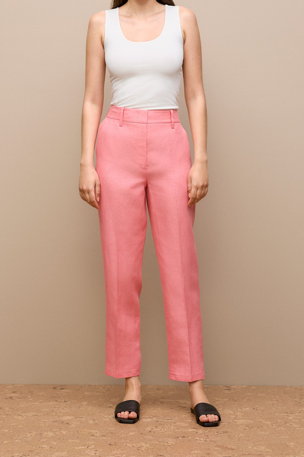Linen Tapered Leg Pant
