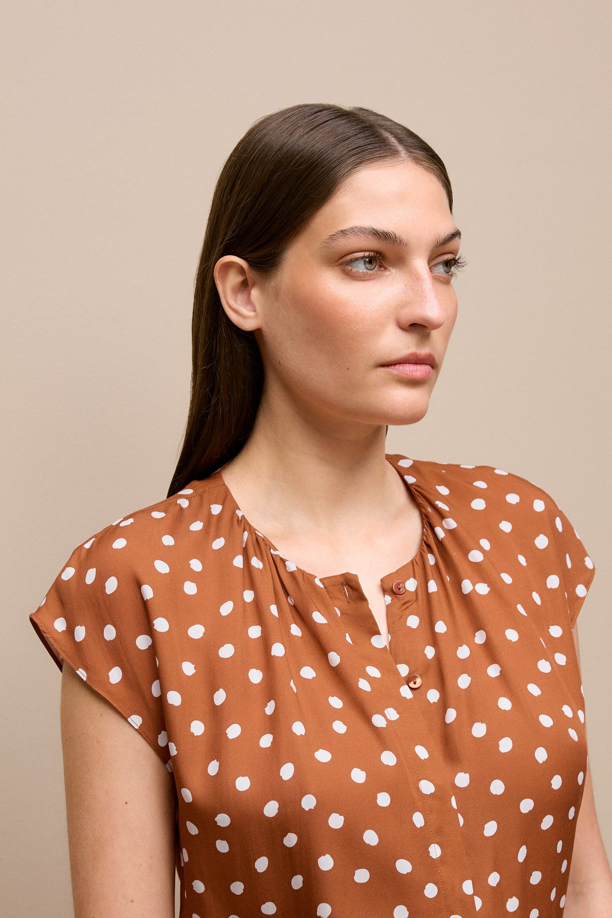 Spot Modal Cap Sleeve Blouse
