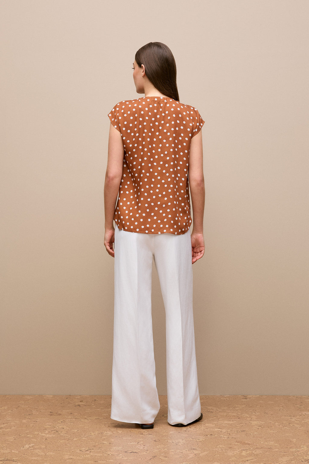 Spot Modal Cap Sleeve Blouse