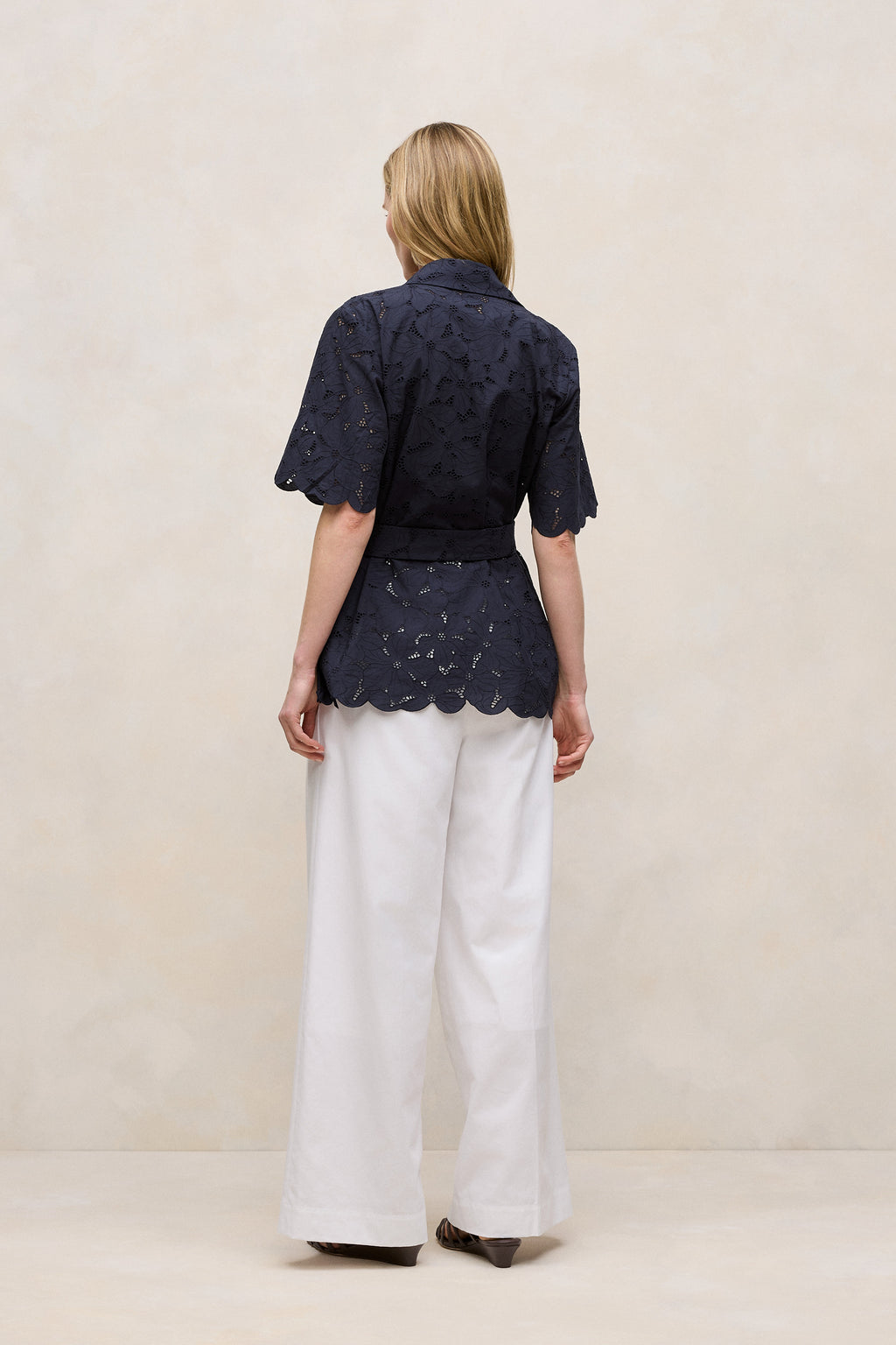 Peony Cutwork Belted Shirt