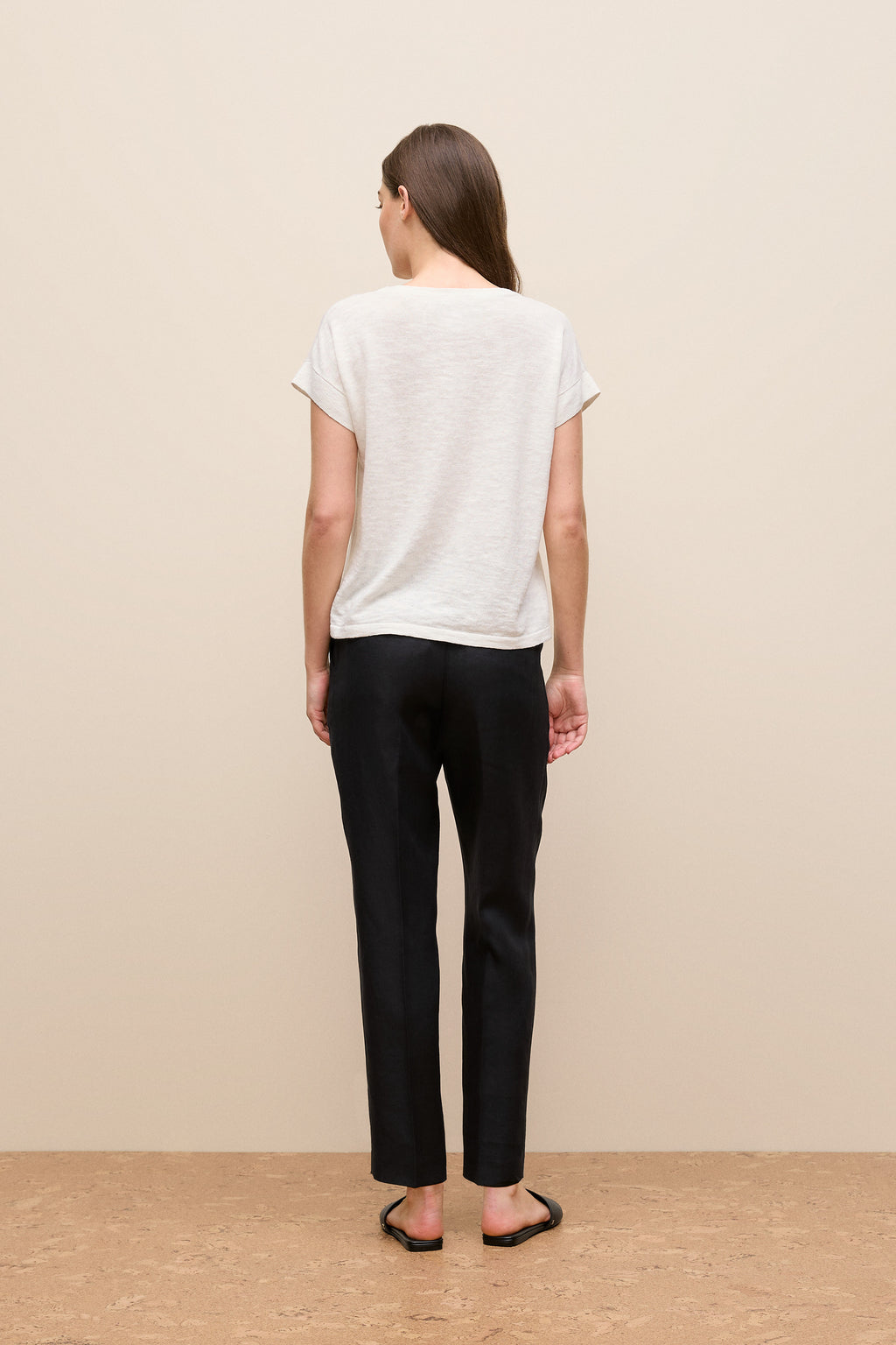 Linen Cotton Relaxed Crew T-Shirt