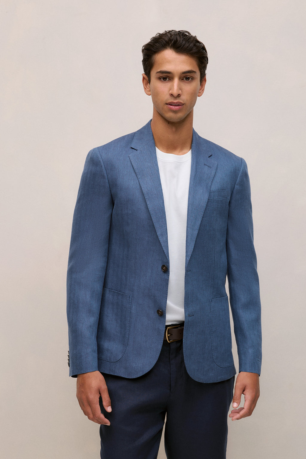 Regular Fit Linen Herringbone Blazer