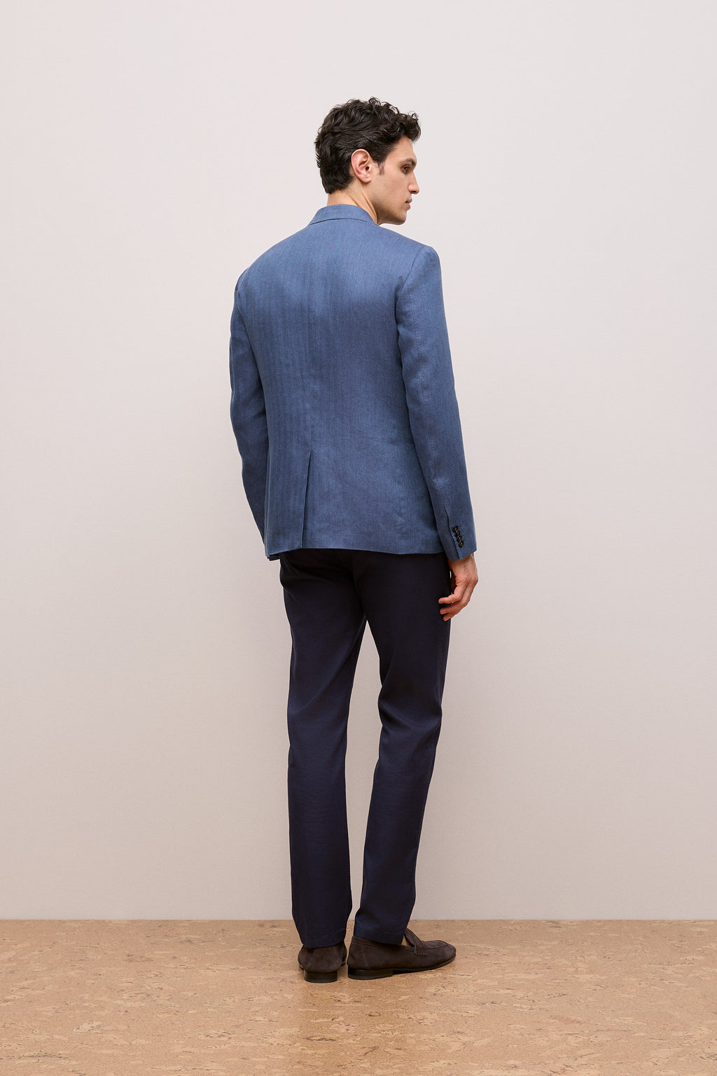 Regular Fit Linen Herringbone Blazer