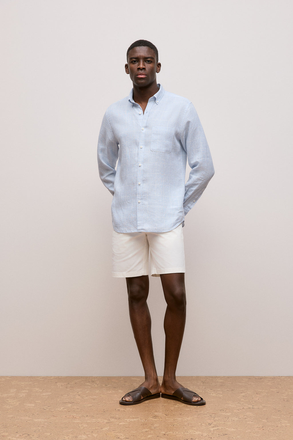 Regular Fit Linen Glen Check Shirt