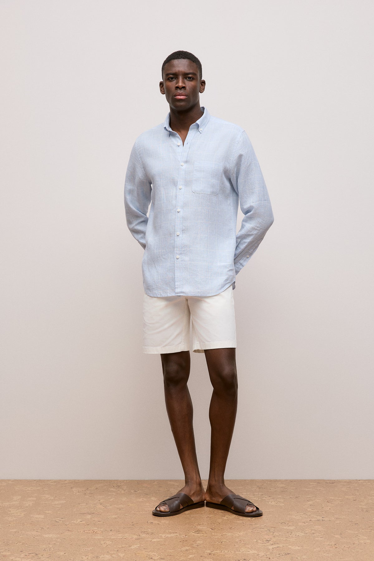 Regular Fit Linen Glen Check Shirt