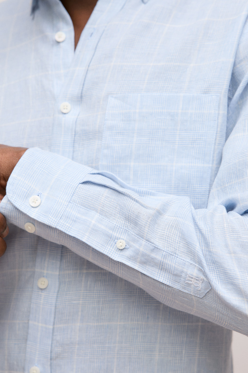 Regular Fit Linen Glen Check Shirt
