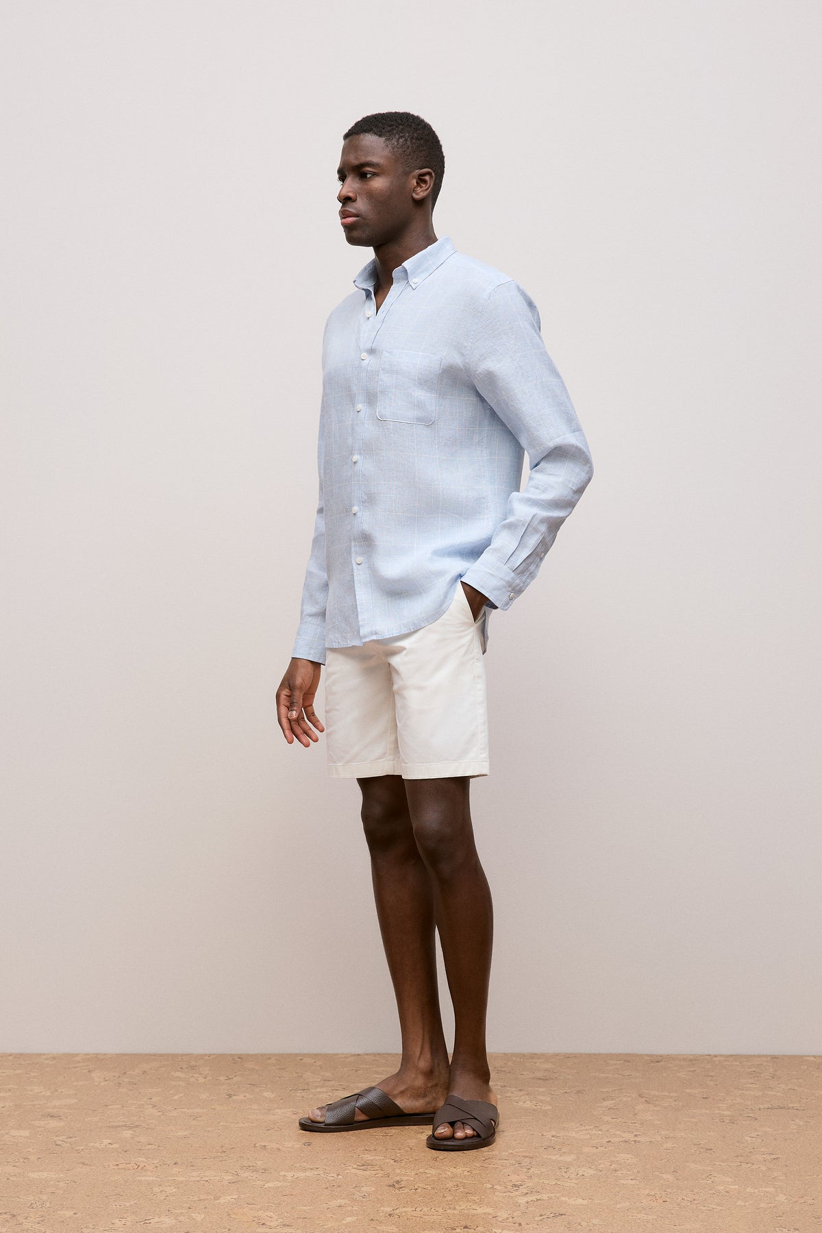 Regular Fit Linen Glen Check Shirt