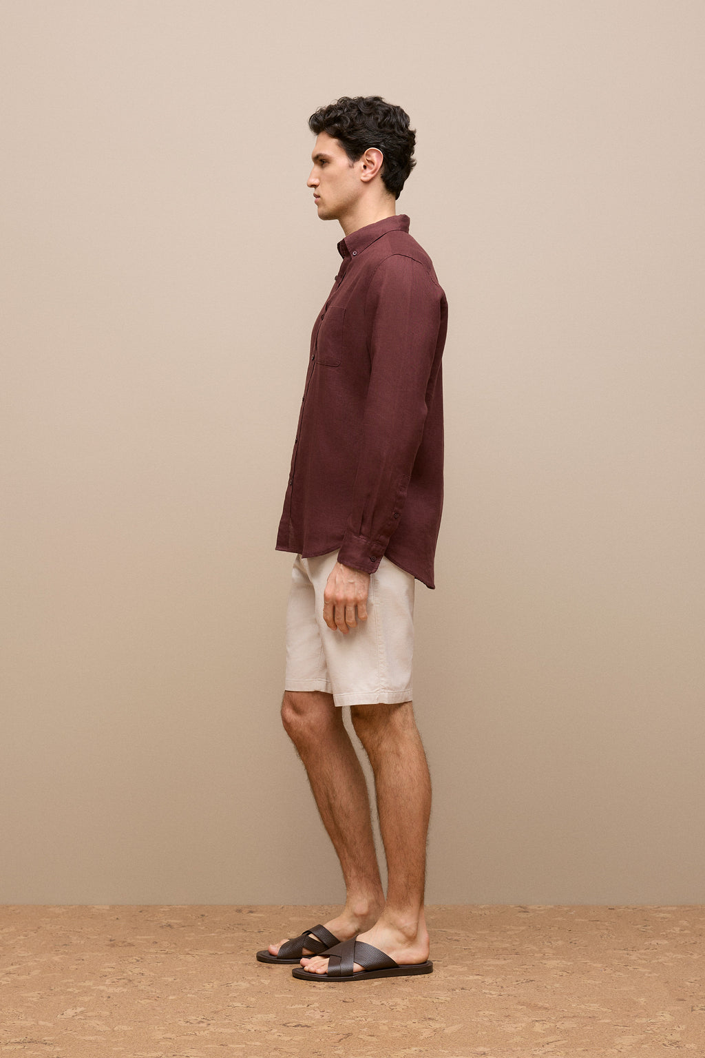 Stretch Cotton Dobby Longline Short
