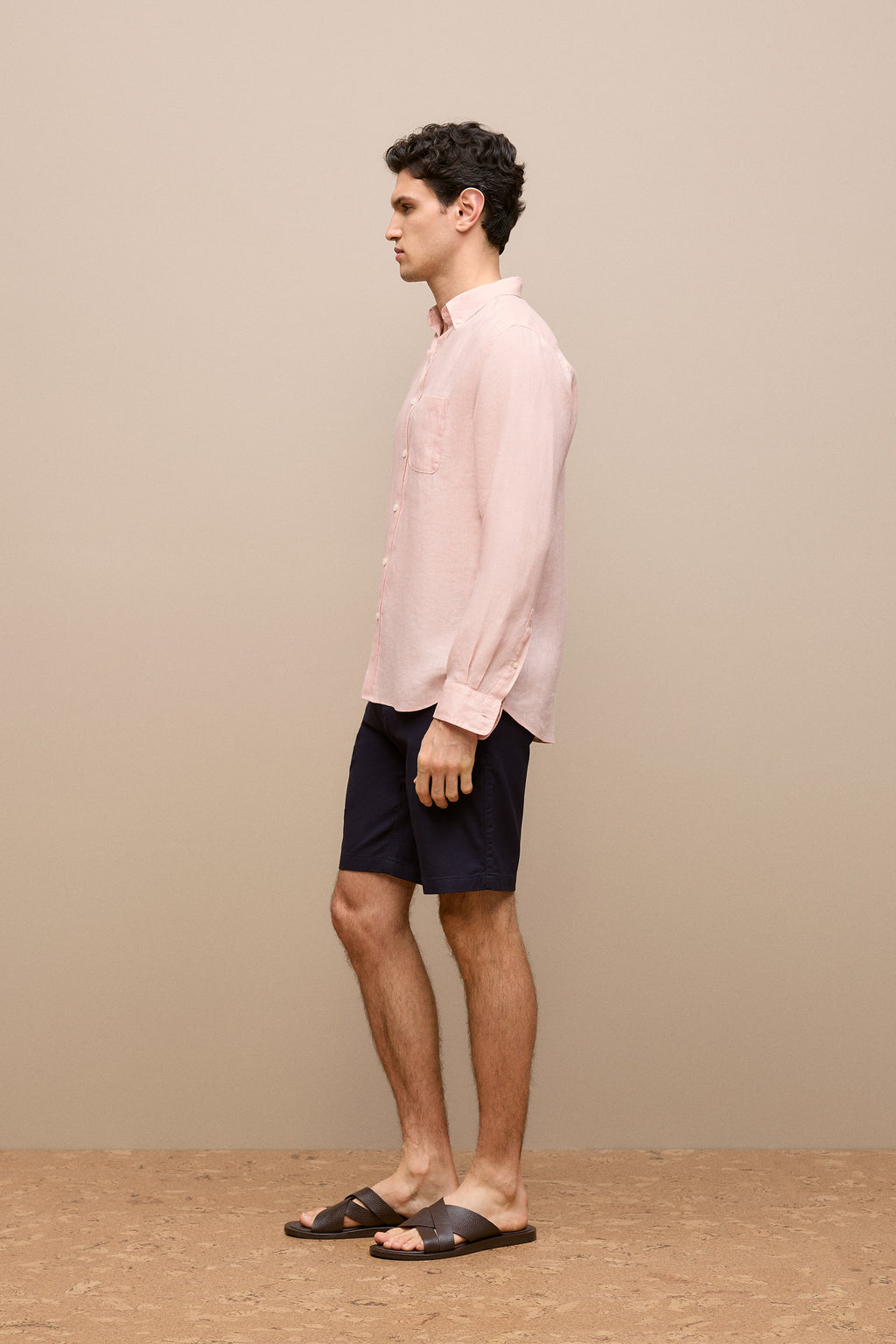 Stretch Cotton Dobby Longline Short