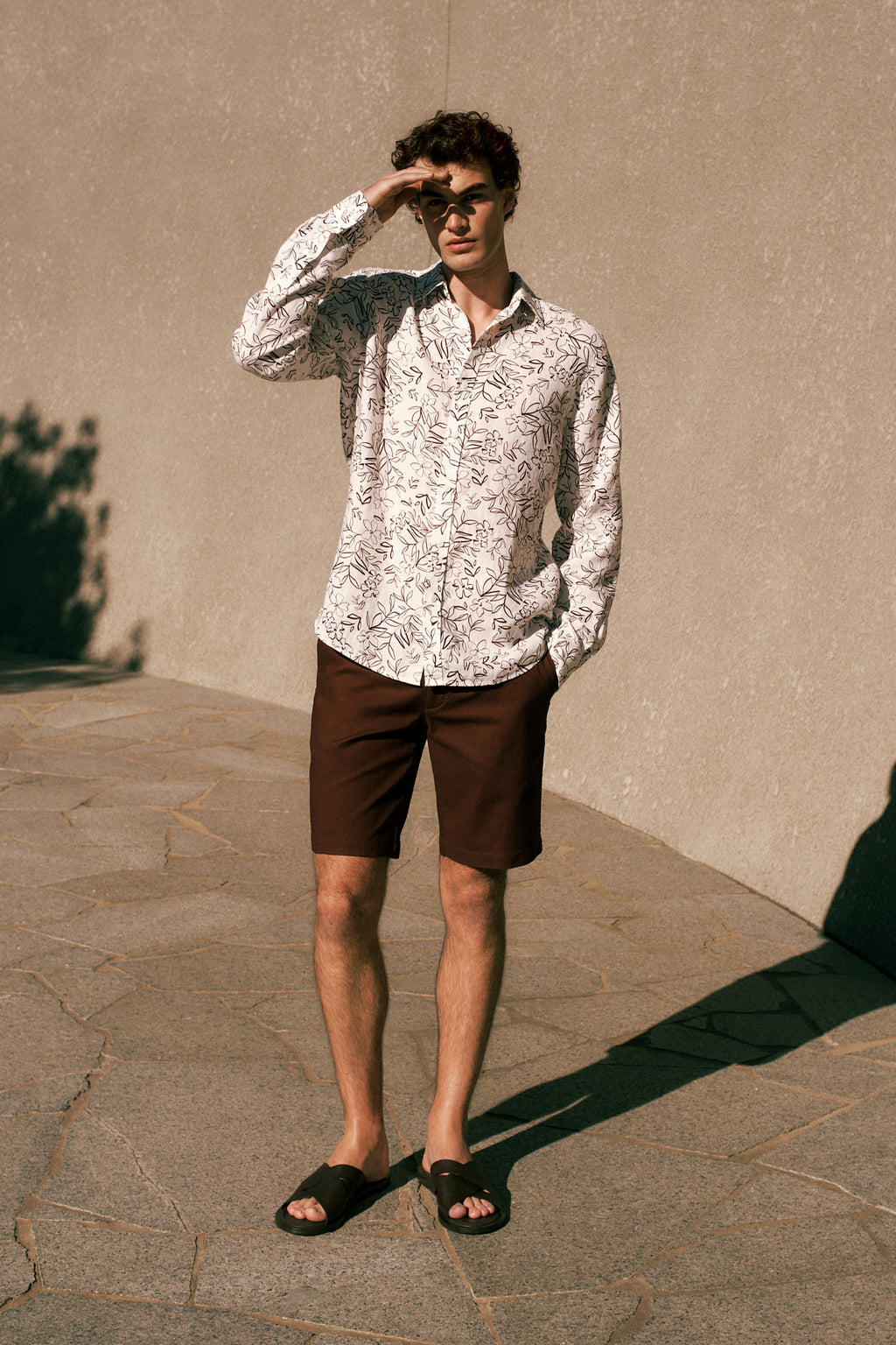Stretch Cotton Dobby Longline Short