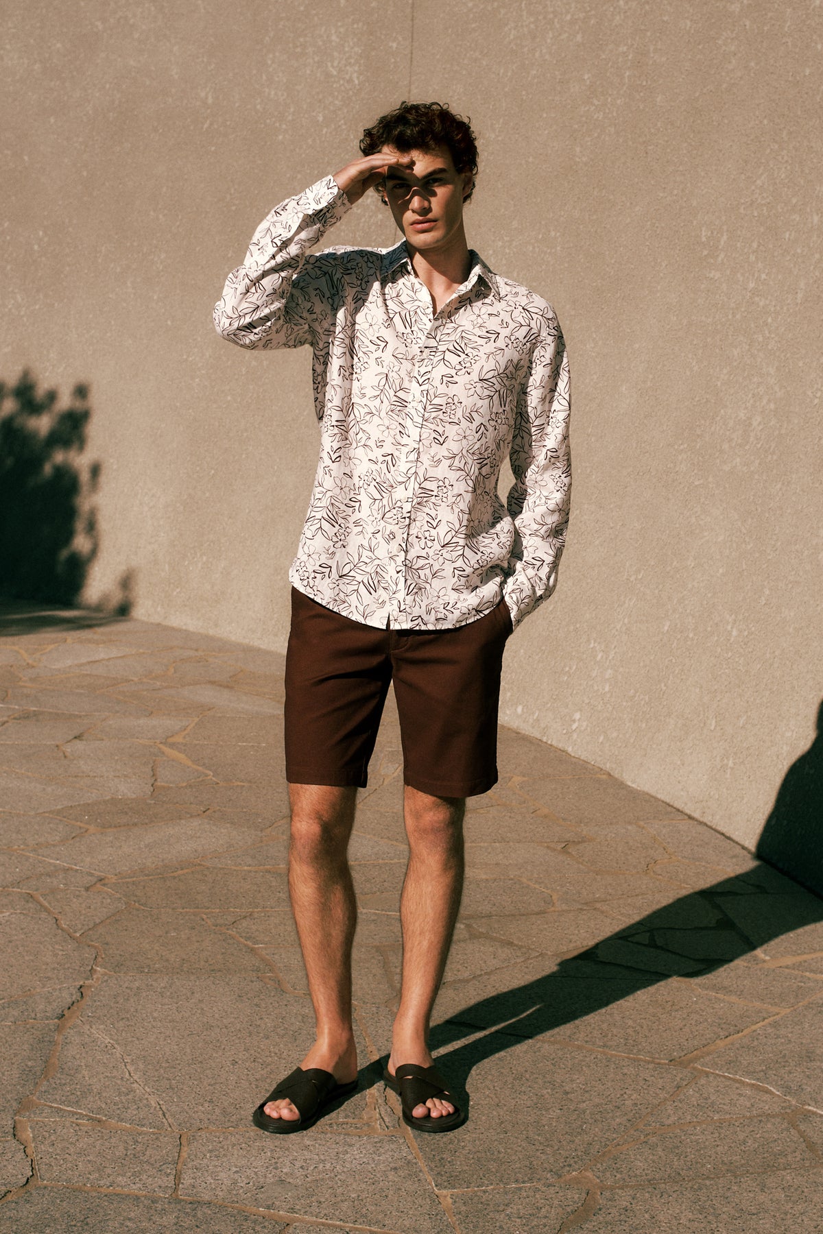 Stretch Cotton Dobby Longline Short