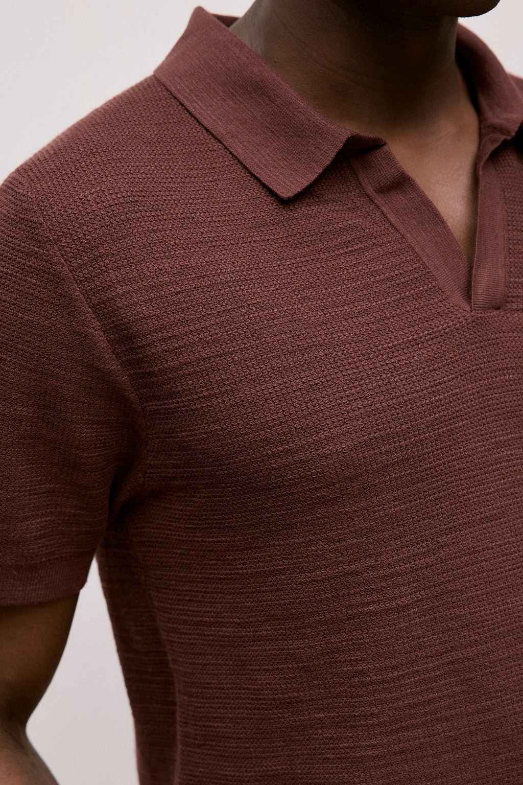 Cotton Linen Collared Knit Polo