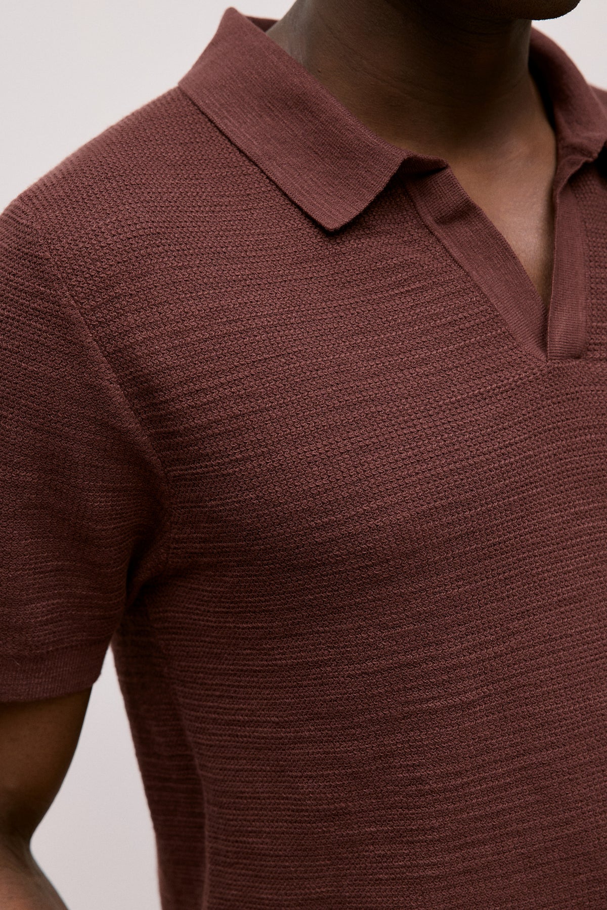 Cotton Linen Collared Knit Polo