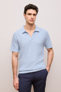 Cotton Linen Collared Knit Polo