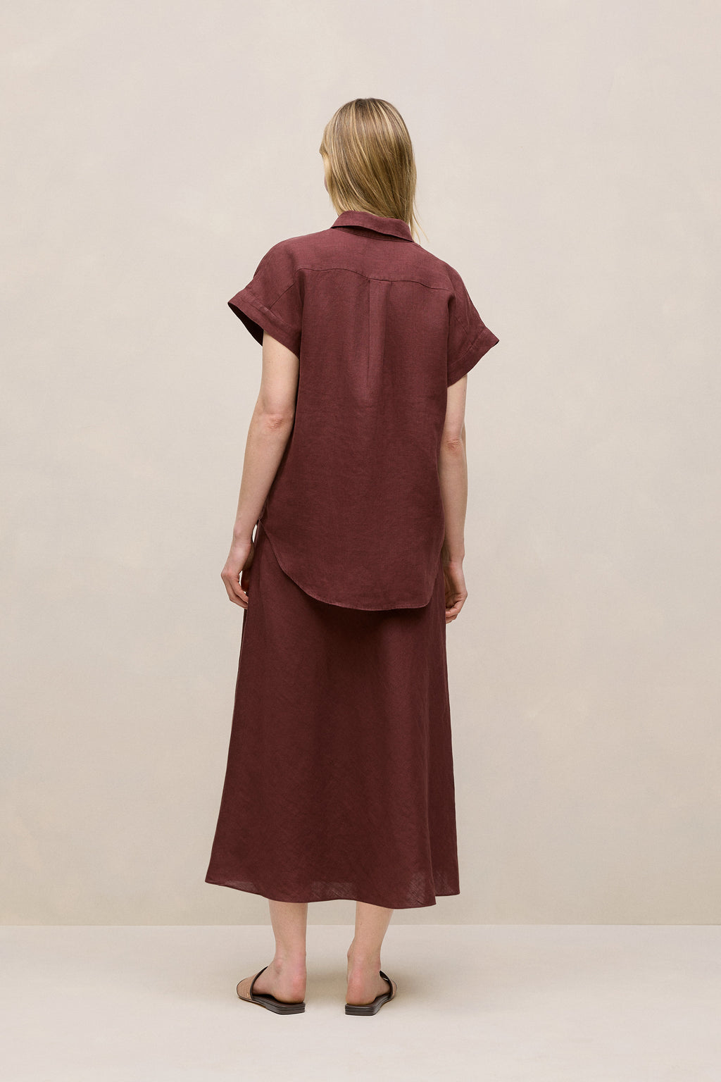 Delave Linen Cap Sleeve Shirt