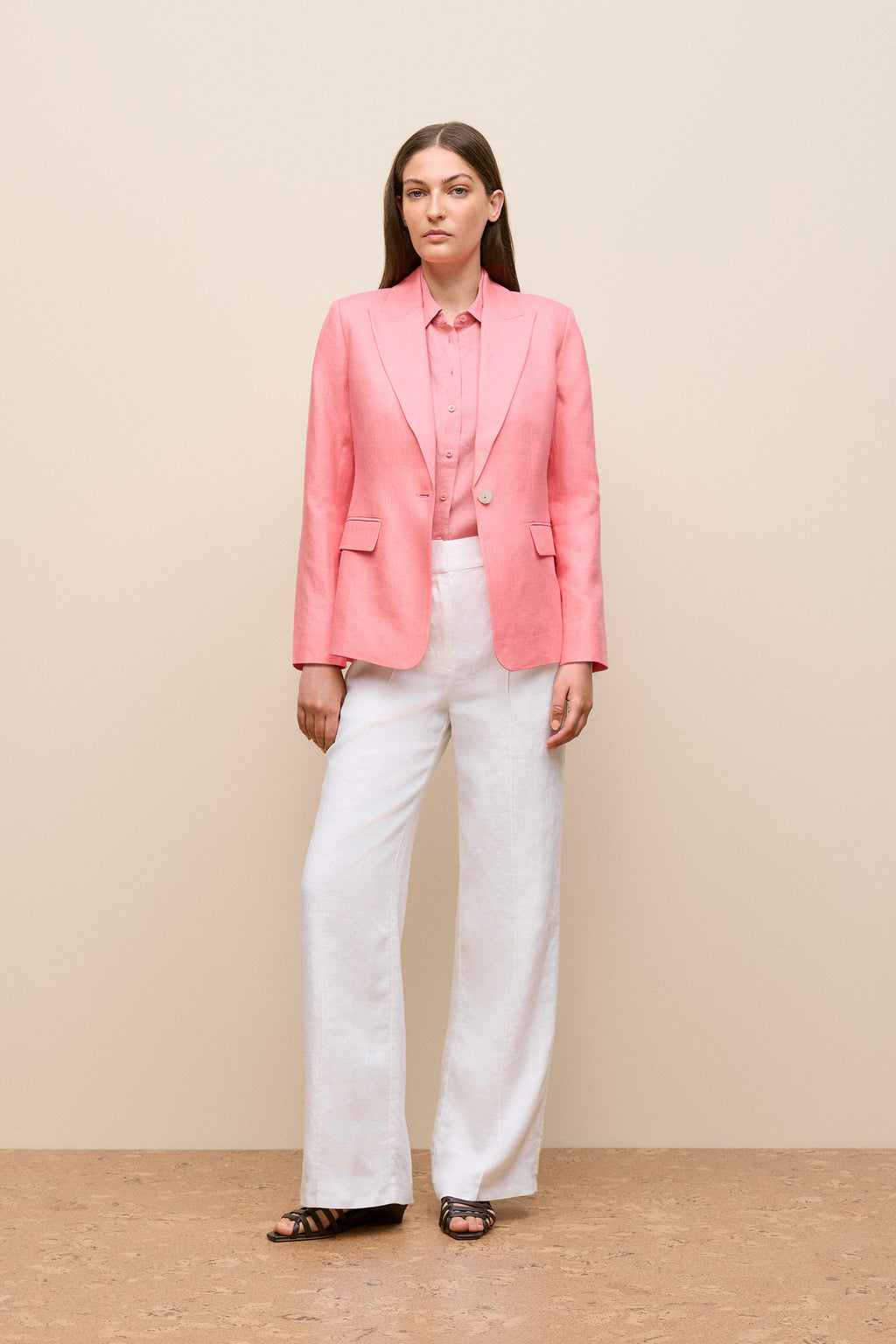 Delave Linen Cap Sleeve Shirt