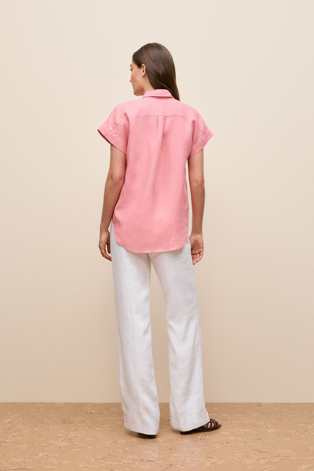 Delave Linen Cap Sleeve Shirt