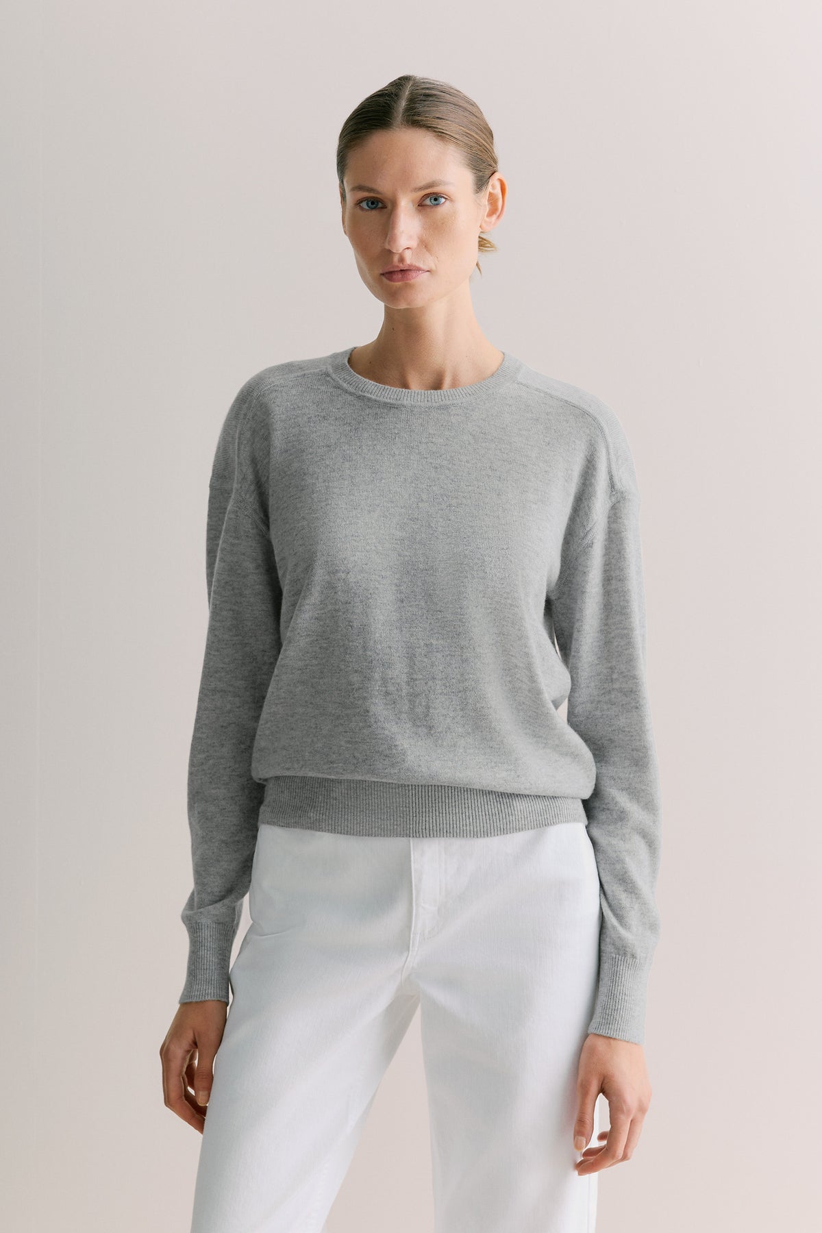 Merino Cashmere Forward Shoulder Seam Relaxed Crew