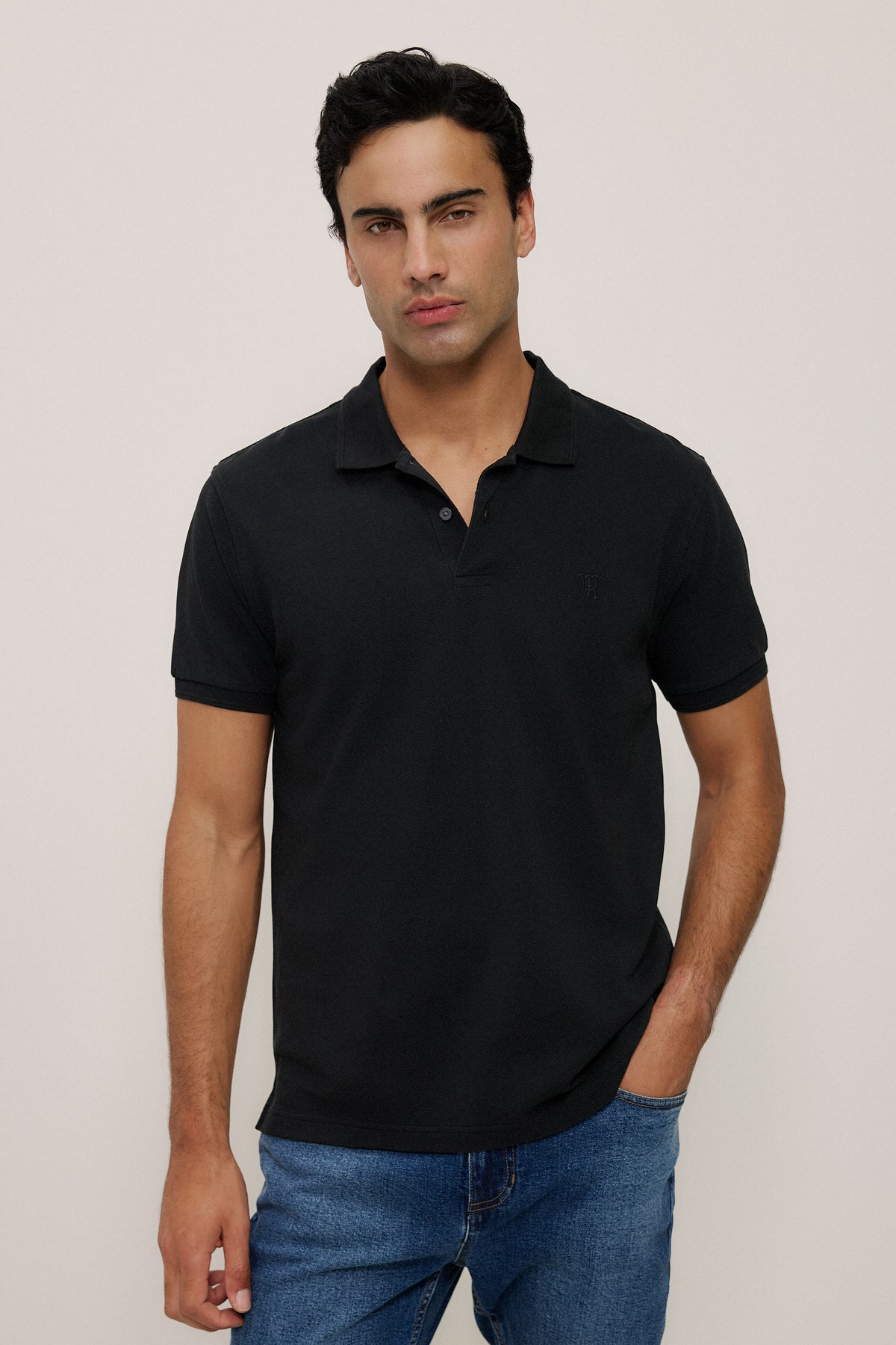 Pique Monogram Short Sleeve Polo