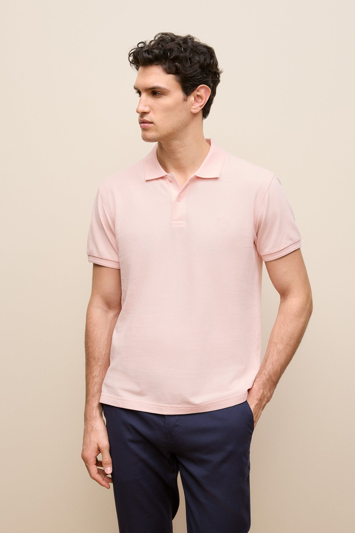 Pique Monogram Short Sleeve Polo