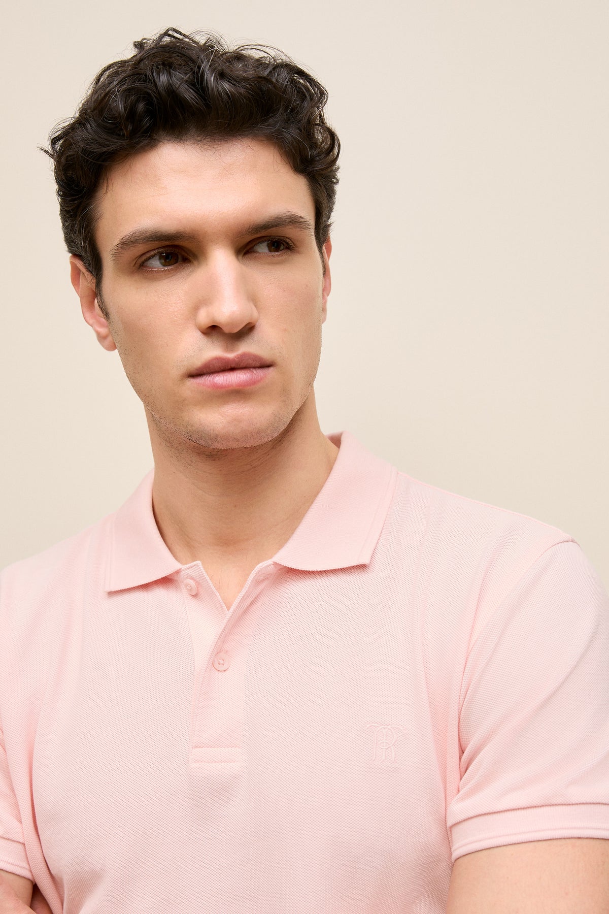 Pique Monogram Short Sleeve Polo