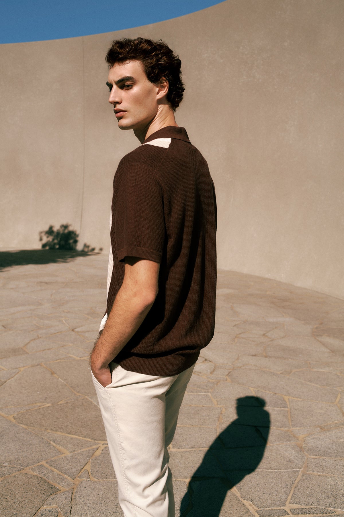 Cotton Linen Graphic Knit Polo