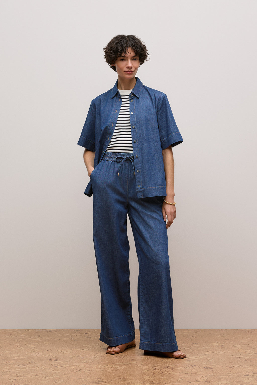 Soft Denim Short Sleeve Shirt
