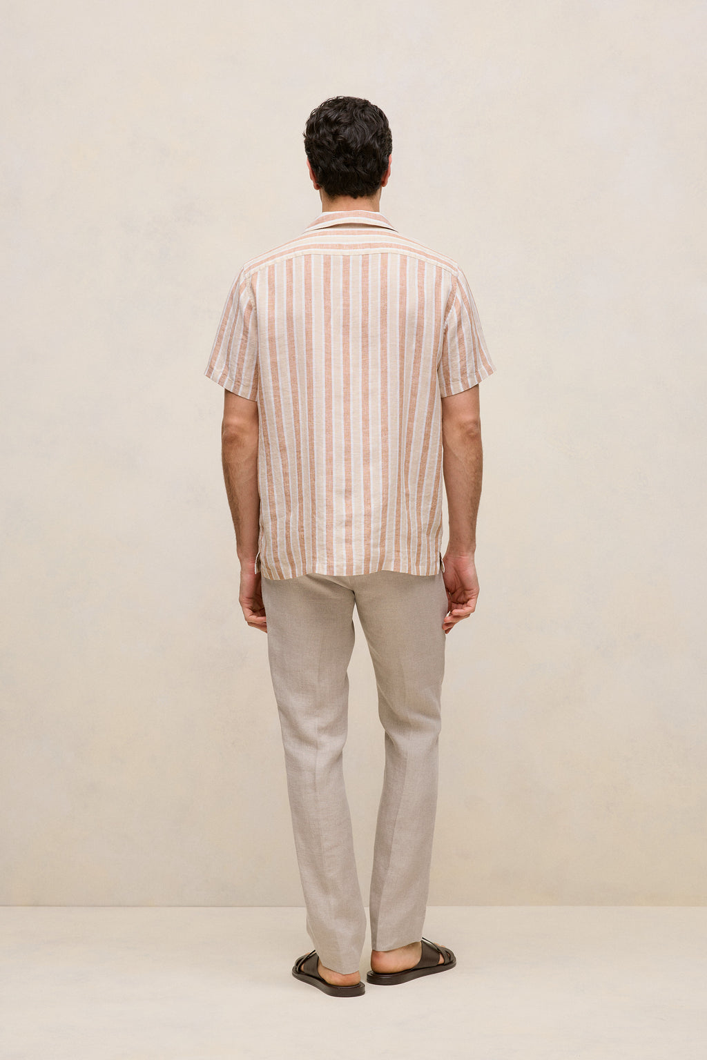 Linen Tent Stripe Camp Shirt
