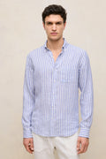 Regular Fit Linen Bengal Stripe Shirt