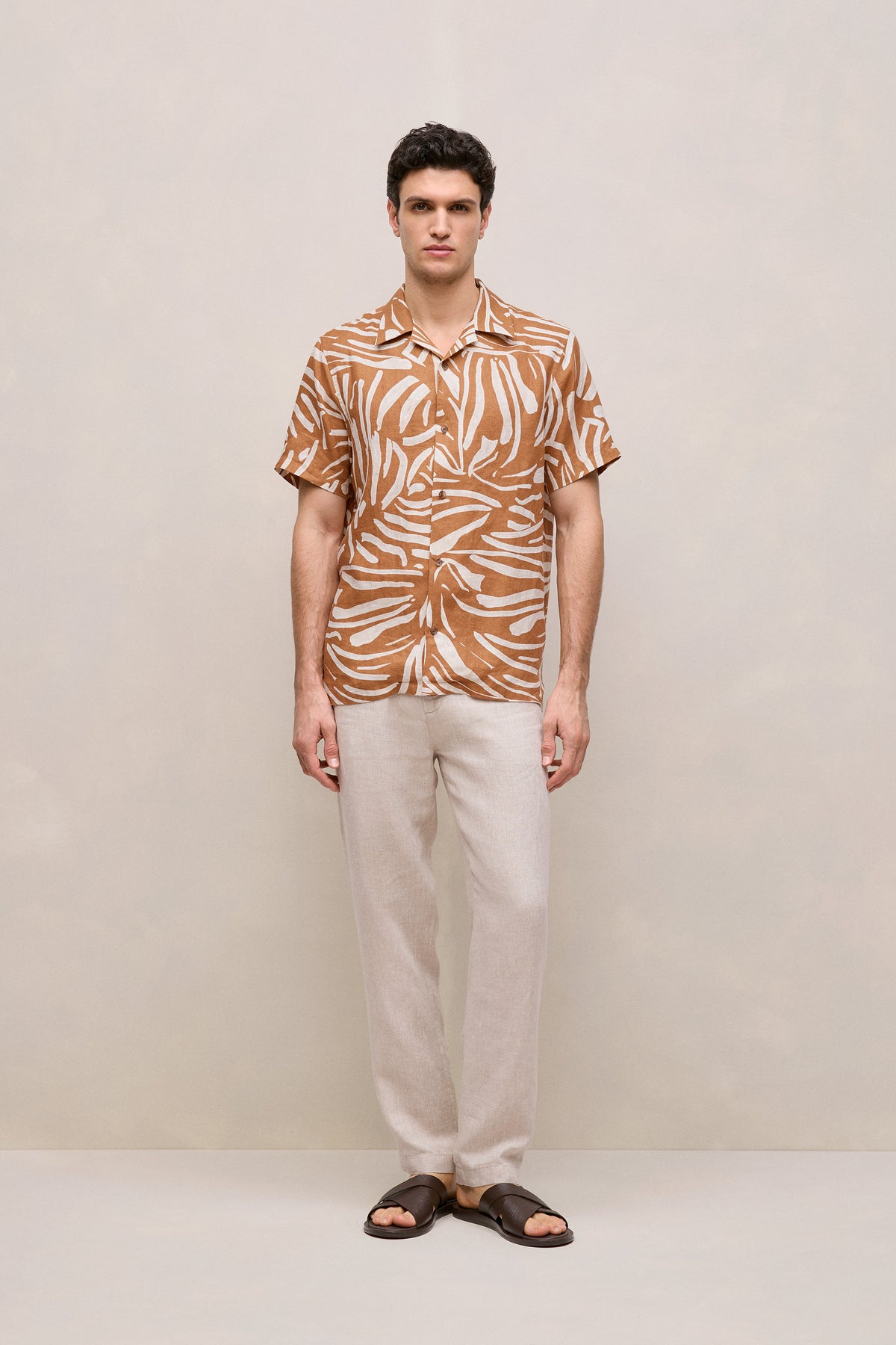 Brushstroke Linen Camp Shirt