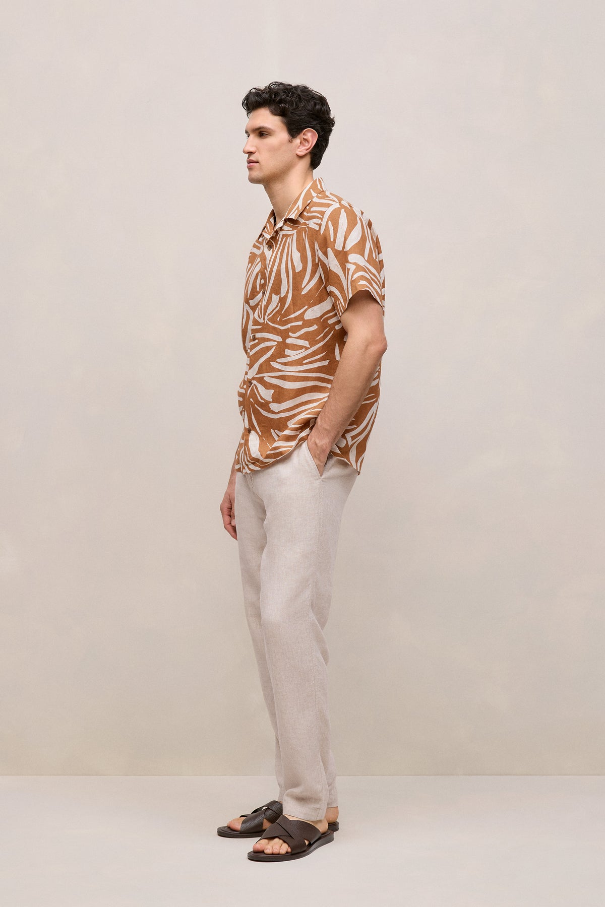 Brushstroke Linen Camp Shirt