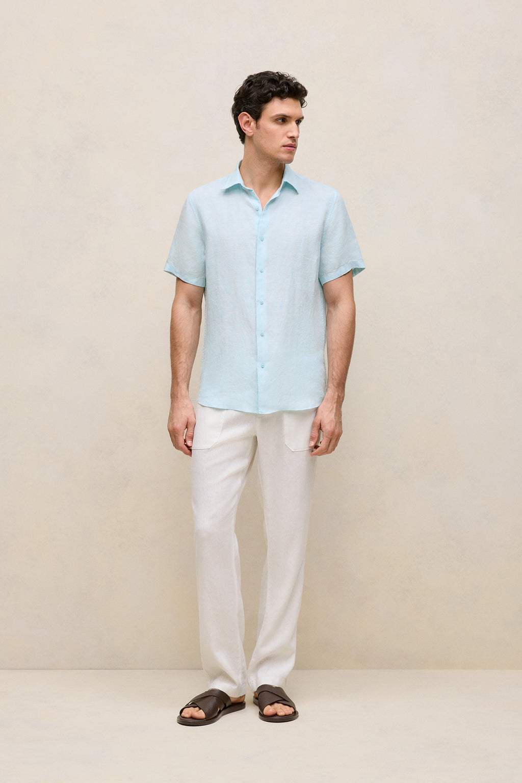 Regular Fit Linen Short Sleeve Shirt