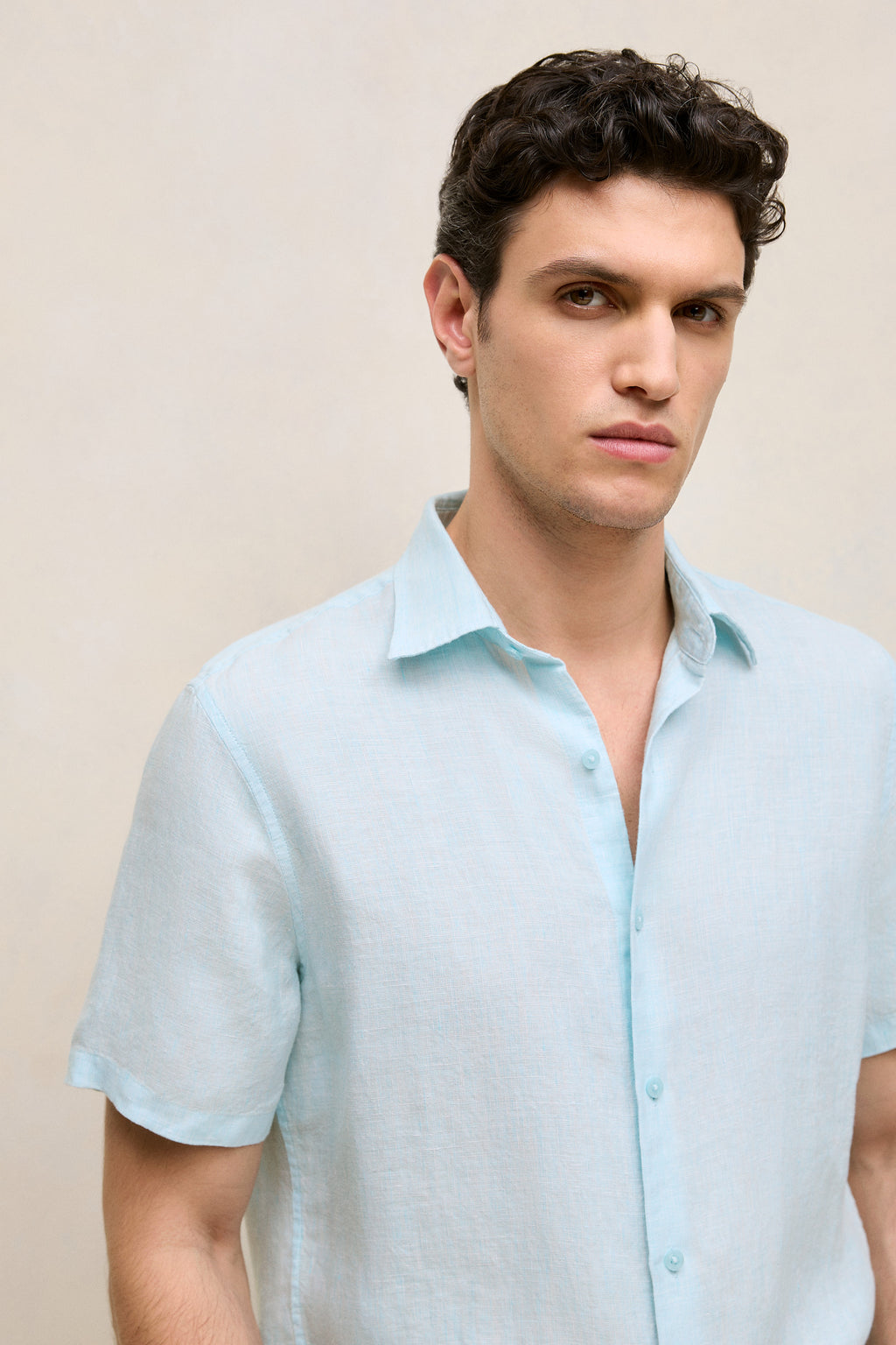 Regular Fit Linen Short Sleeve Shirt