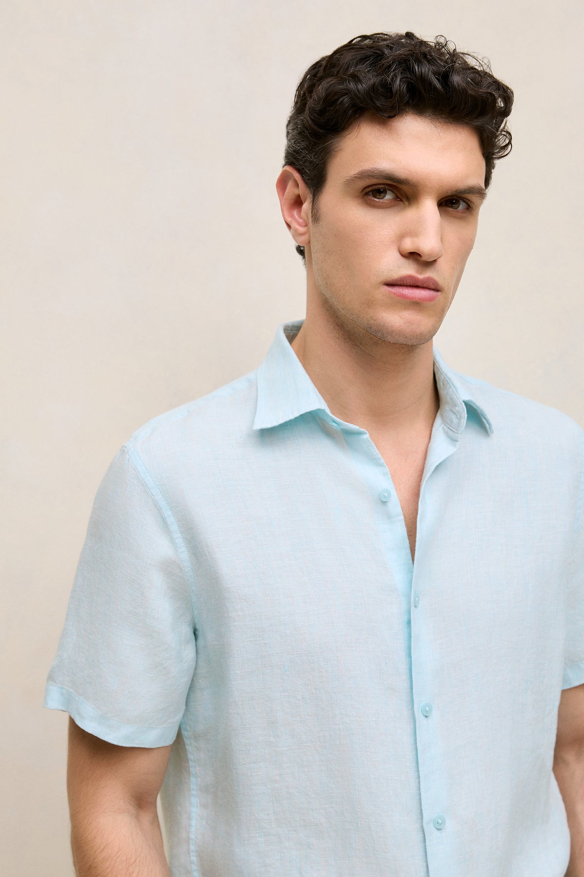 Regular Fit Linen Short Sleeve Shirt