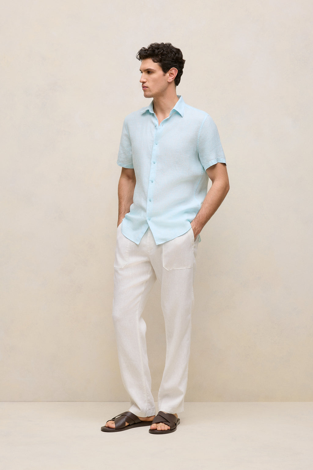 Regular Fit Linen Short Sleeve Shirt