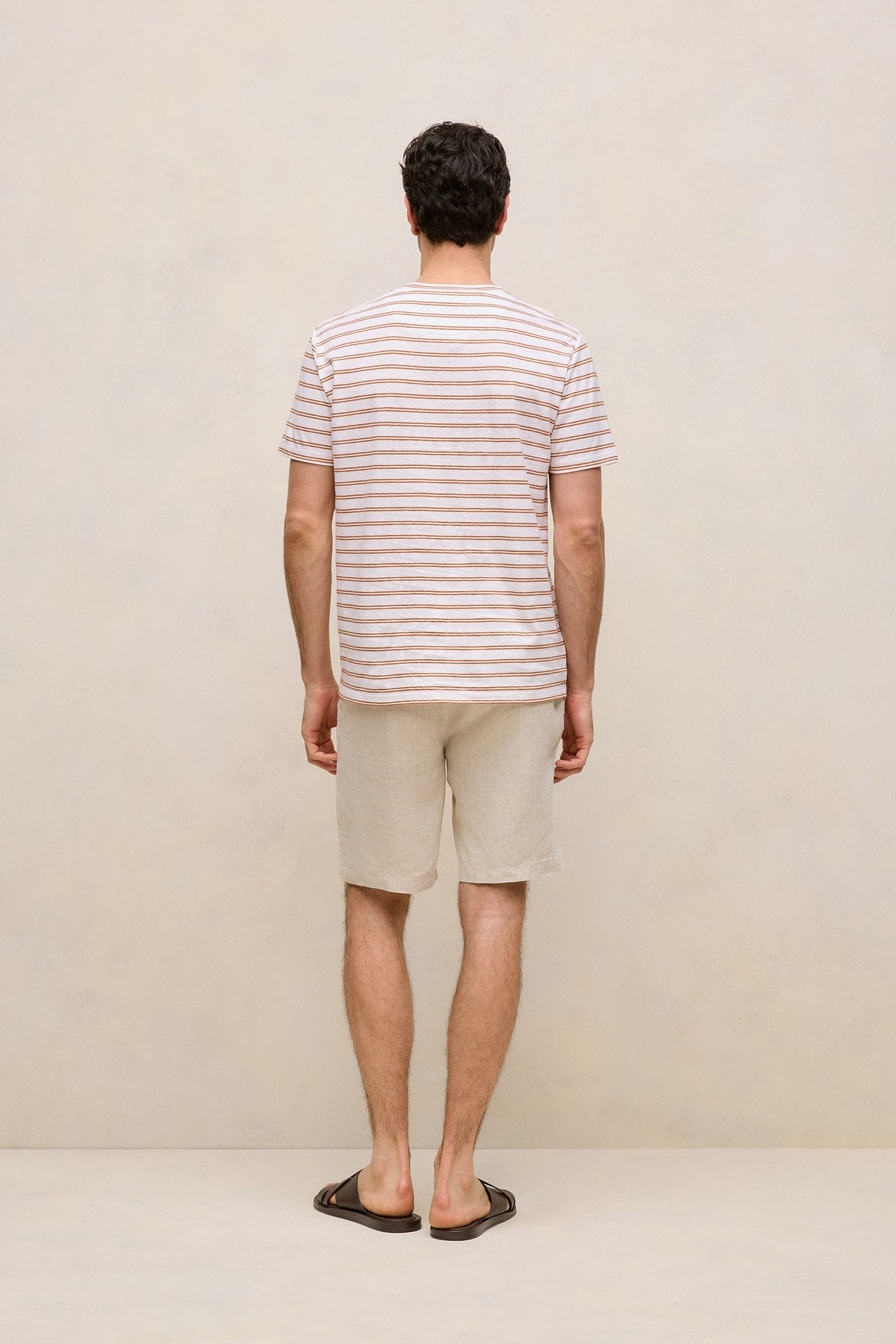 Cotton Linen Double Stripe T-Shirt